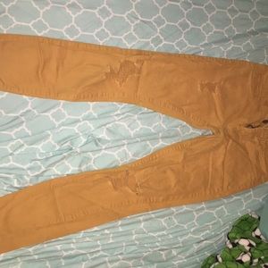 Cello mustard yellow ripped jeans